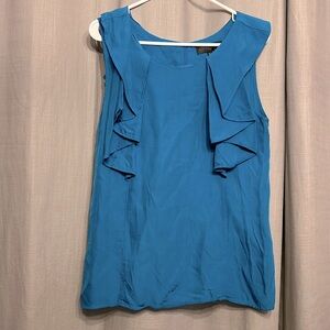 Blue frilly Topshop blouse